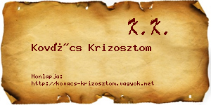 Kovács Krizosztom névjegykártya